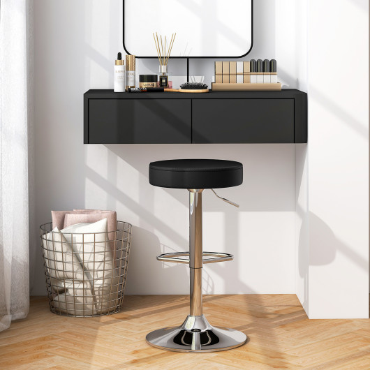 Adjustable Swivel Bar Stool with PU Leather and Footrest (1) - Image 2