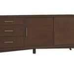 Walnut Mid Century Modern Mahogany TV Console With Storage
