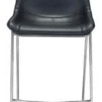 Black Faux Leather Counter Stool with Stainless Steel Legs (Set of 2)