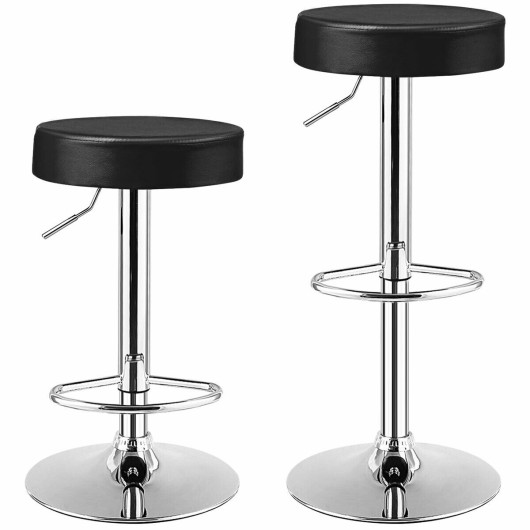 Adjustable Swivel Bar Stool with PU Leather and Footrest (1) - Image 4