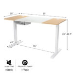 Adjustable Sit to Stand Desk with USB Port Natural