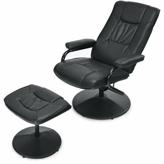 Ergonomic Swivel Recliner Chair with Adjustable Ottoman (Set of 2) - Image 4