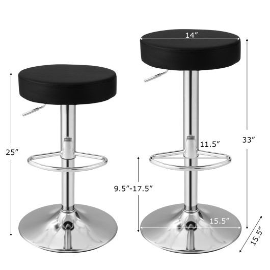 Adjustable Swivel Bar Stool with PU Leather and Footrest (1) - Image 5