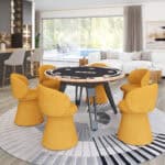 Convertible Burl Wood Dining and Poker Table with Storage