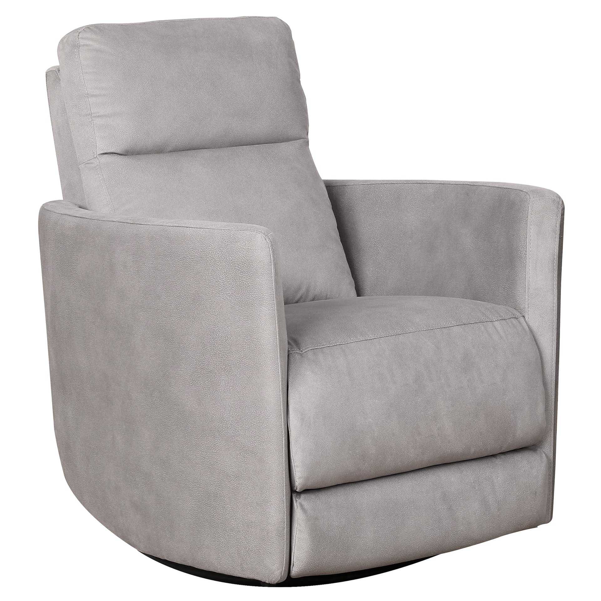 Latte Linen Swivel Glider Recliner Chair with Mid-Century Design
