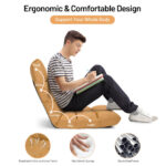 Adjustable 14-Position Floor Gaming Sofa Chair with Ergonomic Backrest