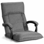 Adjustable 14-Position Floor Sofa Chair with Armrests and Pillow