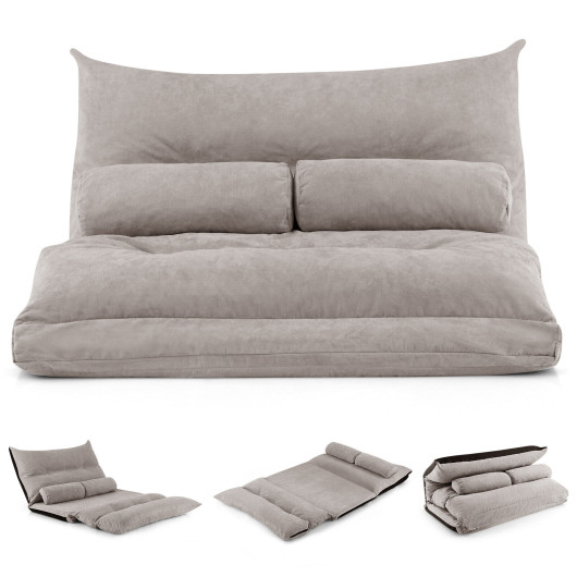 Adjustable 3-in-1 Floor Sofa Bed with Lumbar Pillows - Image 11