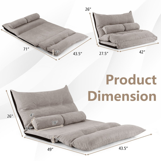 Adjustable 3-in-1 Floor Sofa Bed with Lumbar Pillows - Image 12
