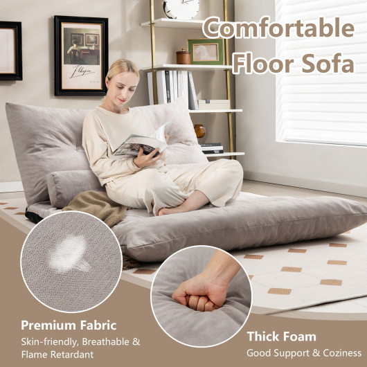 Adjustable 3-in-1 Floor Sofa Bed with Lumbar Pillows - Image 14