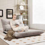Adjustable 3-in-1 Floor Sofa Bed with Lumbar Pillows