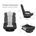 Adjustable 360° Swivel Folding Gaming Floor Chair with Armrests