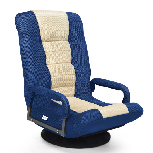 Adjustable 360° Swivel Folding Gaming Floor Chair with Armrests - Image 17