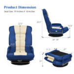 Adjustable 360° Swivel Folding Gaming Floor Chair with Armrests