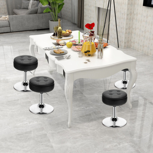 Adjustable Swivel Vanity Stool with Storage and Removable Tray