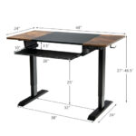 Adjustable 48 Inch Standing Desk with Keyboard Tray and Memory