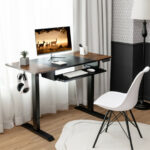 Adjustable 48 Inch Standing Desk with Keyboard Tray and Memory