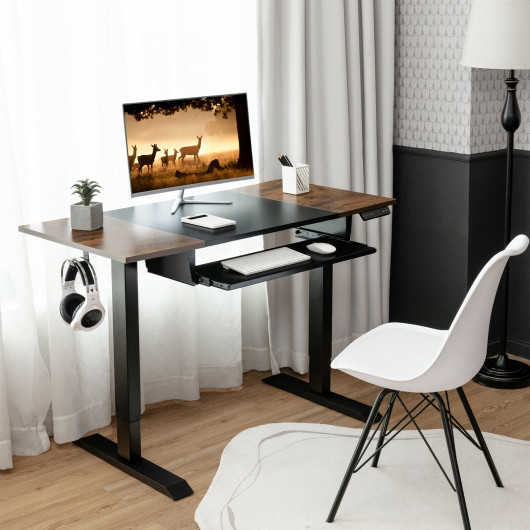 Adjustable 48 Inch Standing Desk with Keyboard Tray and Memory - Image 8