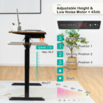 Adjustable 48 Inch Standing Desk with Keyboard Tray and Memory