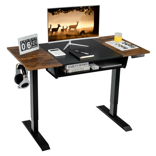 Adjustable 48 Inch Standing Desk with Keyboard Tray and Memory - Image 10