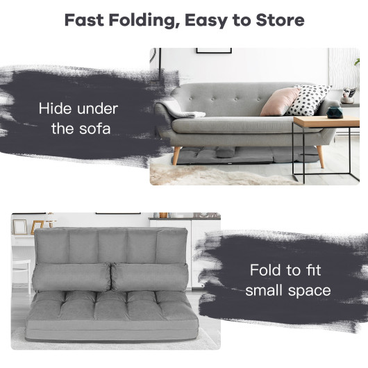 Adjustable 6-Position Foldable Floor Sofa with Washable Cover - Image 13