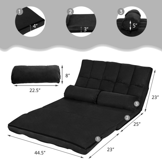 Adjustable 6-Position Foldable Floor Sofa with Washable Cover - Image 26