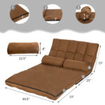 Adjustable 6-Position Foldable Floor Sofa with Washable Cover