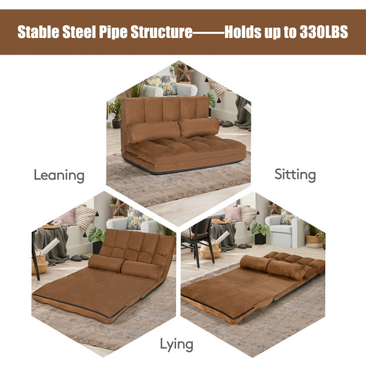 Adjustable 6-Position Foldable Floor Sofa with Washable Cover - Image 35