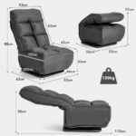 Adjustable 6-Position Folding Floor Chair with 360-Degree Swivel Base