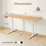 Adjustable Electric Standing Desk with Memory Settings and Hooks