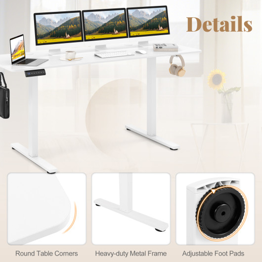 Adjustable Electric Standing Desk with Memory Settings and Hooks - Image 20