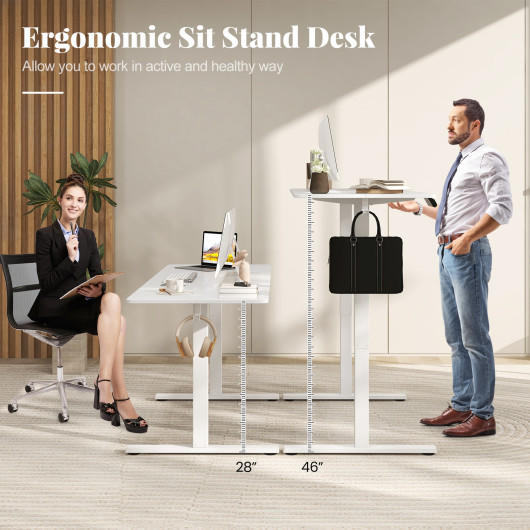 Adjustable Electric Standing Desk with Memory Settings and Hooks - Image 21