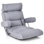 Adjustable Folding Sofa Chair with 6-Position Backrest and Cushions