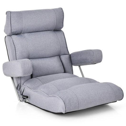 Adjustable Folding Sofa Chair with 6-Position Backrest and Cushions - Image 12