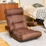 Adjustable Folding Sofa Chair with 6-Position Backrest and Cushions