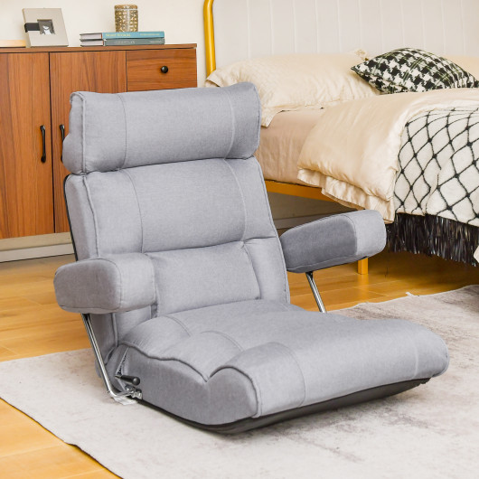 Adjustable Folding Sofa Chair with 6-Position Backrest and Cushions - Image 10