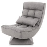 Adjustable Swivel Floor Chair with Massage Pillow and Lumbar Support