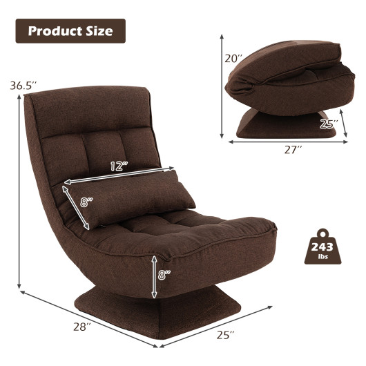 Adjustable Swivel Floor Chair with Massage Pillow and Lumbar Support - Image 19