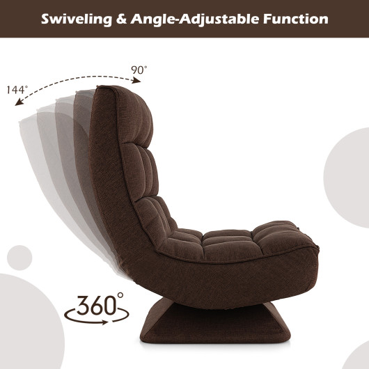 Adjustable Swivel Floor Chair with Massage Pillow and Lumbar Support - Image 20