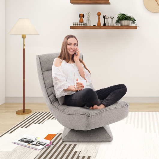 Adjustable Swivel Floor Chair with Massage Pillow and Lumbar Support - Image 8