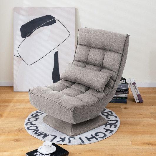 Adjustable Swivel Floor Chair with Massage Pillow and Lumbar Support - Image 9