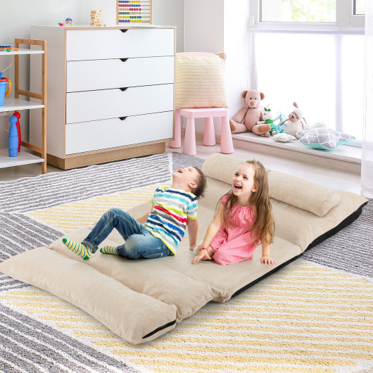 Adjustable 3-in-1 Floor Sofa Bed with Lumbar Pillows - Image 6