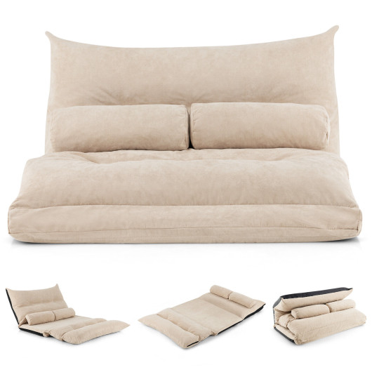 Adjustable 3-in-1 Floor Sofa Bed with Lumbar Pillows - Image 4