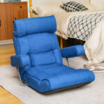 Adjustable Folding Sofa Chair with 6-Position Backrest and Cushions