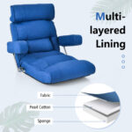 Adjustable Folding Sofa Chair with 6-Position Backrest and Cushions