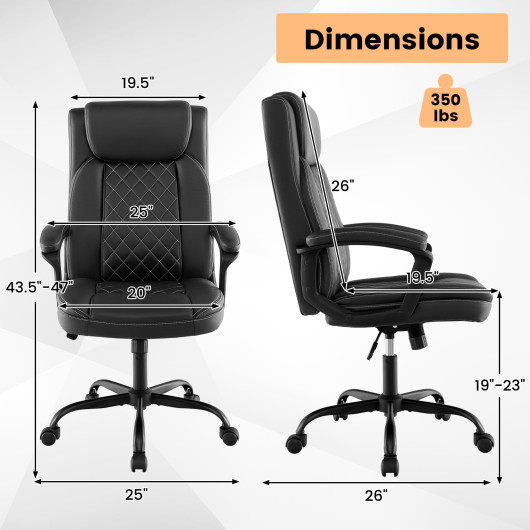 Ergonomic High Back Office Chair with Adjustable Height and Rocking