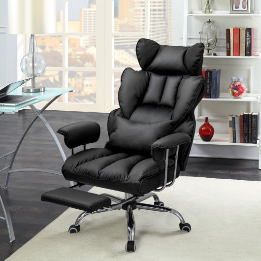 Big and Tall Reclining Office Chair with Footrest and Lumbar