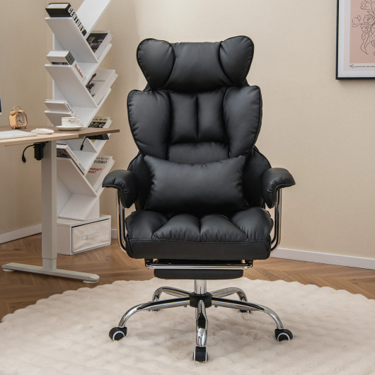 Big and Tall Reclining Office Chair with Footrest and Lumbar