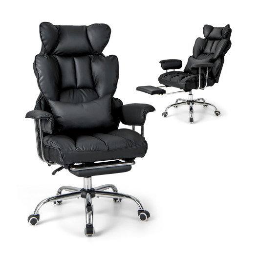 Big and Tall Reclining Office Chair with Footrest and Lumbar