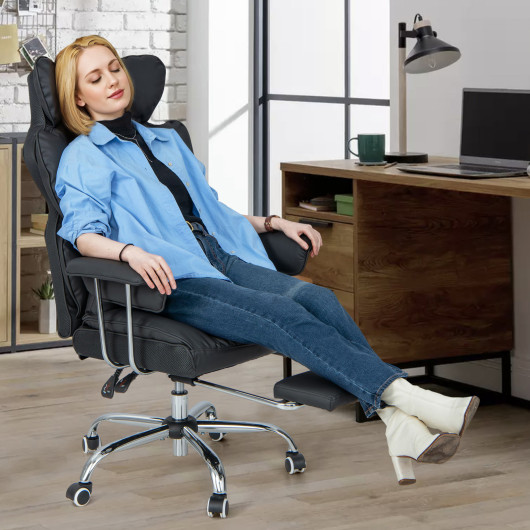 Big and Tall Reclining Office Chair with Footrest and Lumbar